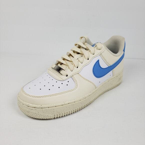 Nike Air Force 1 '07 NN AF1 Womens Size 7 Pale Ivory University Blue Shoes - Picture 2 of 10